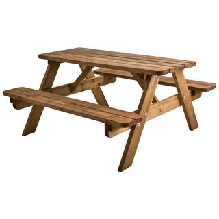 Picknicktisch Resmo aus Kiefernholz, skandinavisches Design, braun, für Kinder, Outdoor