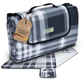 Beautissu Picknickdecke Grau 200 x 200 cm