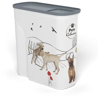 Curver Trockenfutterbehälter für Hunde – 2,5 kg – 6 l – luftdichte Aufbewahrung gegen Gerüche für Hundefutter – Behälter mit Tragegriff – 19 x 30 x 35 cm – Weiß