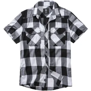 Brandit Textil Check Kurzarmhemd Weiß/Schwarz 4XL