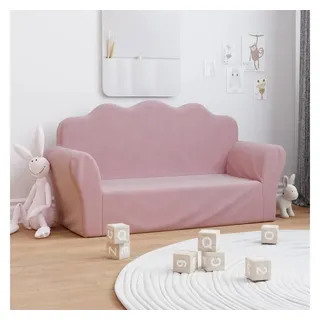 vidaXL Kindersofa 2-Sitzer rosa weich plüsch