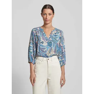 Bluse mit Paisley-Muster Modell 'Donia', Blau, M