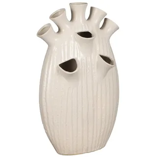 Mica Decorations Saul Tulpen-Vase - L25 x B15,5 x H42 cm - Creme