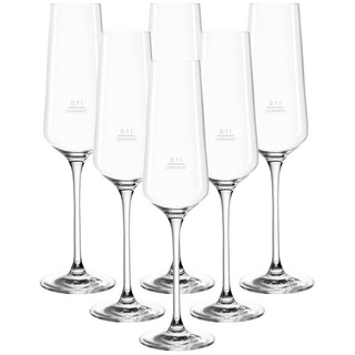 LEONARDO Sektglas Puccini Gastro-Edition Sektgläser geeicht 0,1 l, Glas weiß