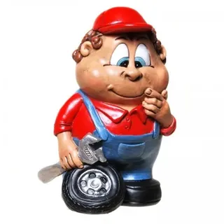 Spardose KfZ-Mechaniker 15cm Gelddose Geschenk lustige Figur Sparbüchse