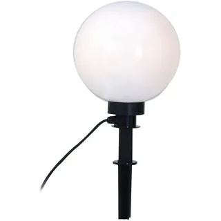 näve Kugelleuchte Ball, Leuchtmittel wechselbar, Kunststoff, weiß/opal, D: 50cm, Spieß schwarz, exkl. 1 x E27 max. 40W weiß