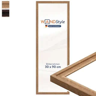 WANDStyle Bilderrahmen 30x90 Eiche, Holz Bilderrahmen Acrylglas | Holzbilderrahmen bruchsicher, Posterrahmen zum Aufhängen, Rahmen 90x30 cm, Fotorahmen H025 - Made in Germany