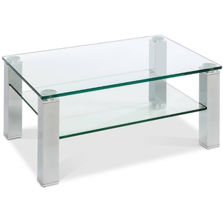 Arteca Couchtisch Modul A 100x65cm Glas Silber Chrom