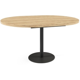 GRAINGOLD Loft runder Tisch 100 cm Kortez - Holz und Metall, Loft, Ausklapbar Tisch - Lofttisch, Wohnzimmer - Craft Eiche