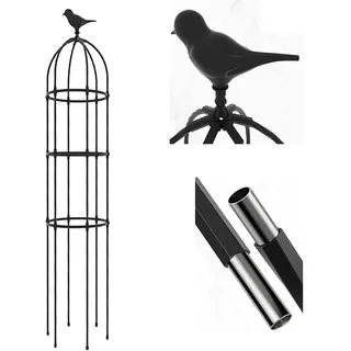 NWHJ Groß Rankhilfe Obelisk Höhe 180cm, 230cm,280cm,330cm, Schwarz Rankobelisk Rost-geschützte Garten Rosen Säule Rankturm