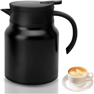 APOMOONS Thermoskanne mit Teesieb, Tee Thermoskanne 1L Teekanne mit Siebeinsatz, Isolierkanne Kaffeekanne mit Filter, Thermoskanne Edelstahl Doppelschicht, Teekanne Thermo für Kaffee,Tee, Milch