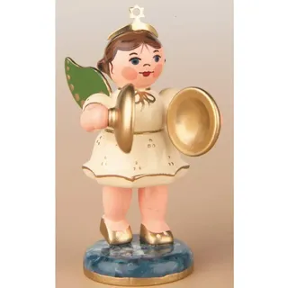 Engel mit Becken - 6,5cm / Weihnachtsengel - Original Erzgebirge Engel -Hubrig Volkskunst