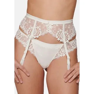 SIMONE PERELE Strapsgürtel Wish, Strumpfgürtel - Leicht transparent - Zarte Stickerei weiß L
