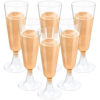 100 Stück Sektgläser Plastik Champagnerflöten Set aus Kunststoff, 160ml Durchsichtige Sektgläser aus Kunststoff, Transparente Champagnerflöten für Hochzeiten, Partys, Feiern, Back und Dessertgeschäfte