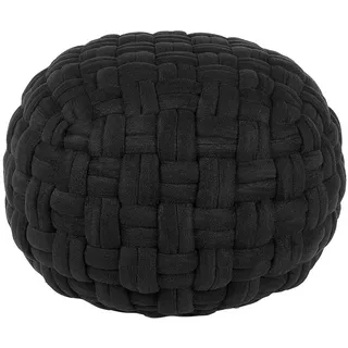 Beliani Pouf Samtstoff 45 x 35 x 45 cm Schwarz