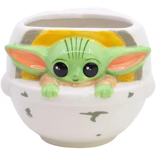 Stor KERAMIKTASSE 3D 450 ML GROGU, Grün (mit Braunen und Weißen Details)