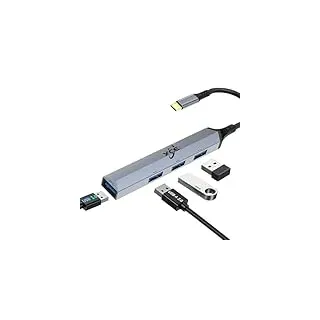 YCBUENO USB C Docking Station 4 in 1 USB C Hub Multiport Adapter Laptop Docking Station mit 1 USB 3.0,3 USB 2.0 for MacBook,Dell,Thinkpad,HP