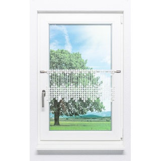 Scheibengardine Plauener Spitze - Pearl (Bx H) 48cm * 30cm weiß