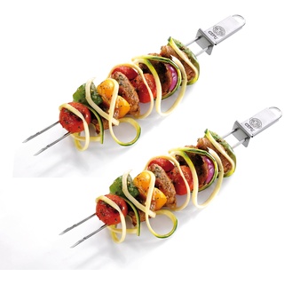 Gefu Schaschlik-Spieße Twinco 15420-2er Set 32cm Spieße aus Edelstahl für Tischgrill, Pfanne - Spülmaschinengeeignet