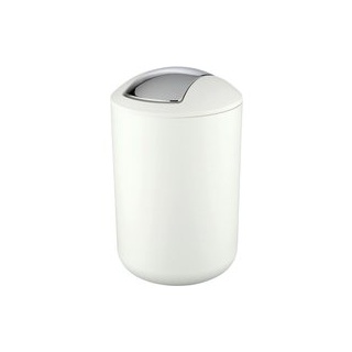 Schwingdeckeleimer weiß silber Kunststoff B/H/L: ca. 19,5x31x19,5 cm - weiß, silber
