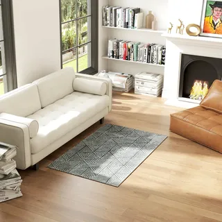 Homcom Kurzflorteppich 80 x 150 cm Dunkelgrau