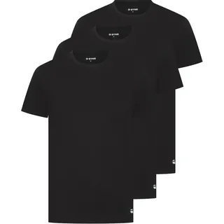 G-Star T-Shirt 3er Pack - COVE, Rundhals, einfarbig schwarz, L,