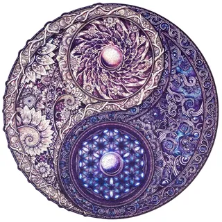 UNIDRAGON Original Holzpuzzle — Mandala Overarching Opposites, 700 Teile, Royal Größe 17.7x17.7 Zoll (45x45 cm) Schöne Geschenkverpackung, Einzigartige Form Erwachsene und