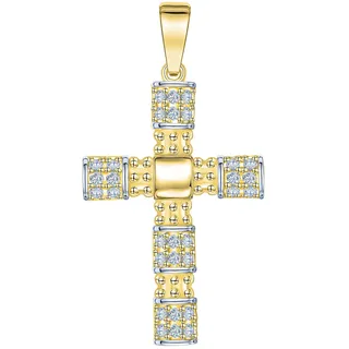 FIRETTI Kreuzanhänger Gelbgold 375