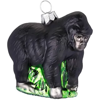 Christbaumschmuck Gorilla 7.5 cm Weihnachtskugel Figur Weihnachtsbaumfigur aus Glas