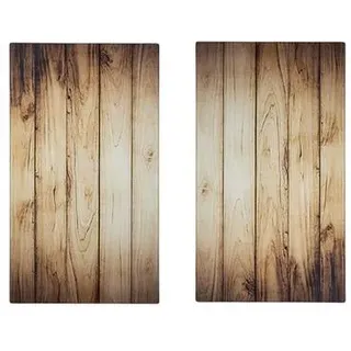 HATEX 2-tlg. Kochfeld Abdeckplatte Herd-Abdeckplatte Herdabdeckplatte 52x30cm Holz Optik