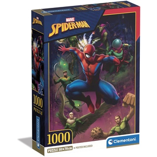 Clementoni 39768 Marvel Spiderman, Puzzle 1000 Teile Für Erwachsene Und Kinder 10 Jahren, Geschicklichkeitsspiel Für Die Ganze Familie
