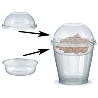 VEPATIM 100 Feinkostbecher für Salat Müsli Joghurt mit Einsatz + Deckel 250 ml