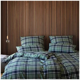 ELEGANTE Manchester kariert Flanell Grün 135 x 200 cm + 80 x 80 cm