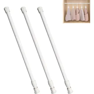 EUYKQNOI 3 Stück Kleine Teleskopstange, 30-50cm Verstellbare Spannstange Ohne Bohren, Fenster Gardinenstange Ausziehbar, Klemmstange für Fenster Schublade Bücherregal Kleiderschrank
