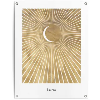 Poster REINDERS "Mond", gold (farbe bild(er): gold), B:60cm H:80cm T:0,1cm, Leinwand, Bilder, Poster, Outdoor für Garten oder Balkon