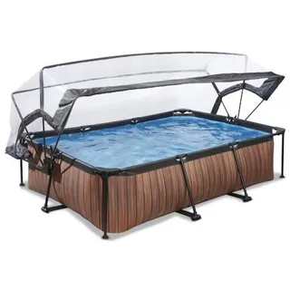 EXIT TOYS Wood Pool Set 300 x 200 x 65 cm inkl. Filterpumpe und Abdeckung