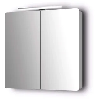 Sieper Badezimmerspiegel Serie Espella, Aluminium Spiegelschrank mit Beleuchtung, 17Tx80Bx80H cm