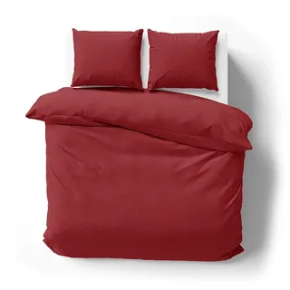 Lorena Mako-Satin Bettwäsche Venedig Burgund 1 Bettbezug 200 x 220 cm + 2 Kissenbezüge 80 x 80 cm