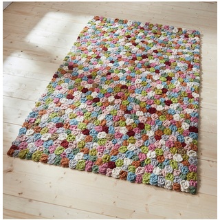 Teppich HEINE HOME Teppiche Gr. B/L: 60 cm x 90 cm, 10 mm, 1 St., bunt (ecru, bunt) Schurwollteppiche