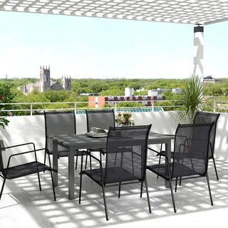 Outsunny Gartentisch 220 x 90 x 73 cm Grau