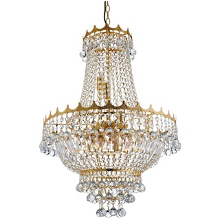 Kronleuchter Versailles, Gold, Metall, Glas, 131 cm, Lampen & Leuchten, Innenbeleuchtung, Hängelampen