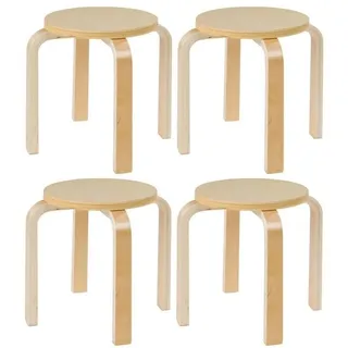 Home4You Kinderhocker 4er Set 34 x 30 x 34 cm Beige