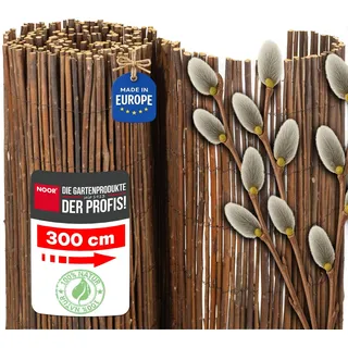 NOOR Weidenmatte Deluxe - Sichtschutzmatte Weidenzaun - Natur 0,9x3,0 m