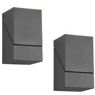 meine wunschleuchte Außenwandleuchte Aluminium H: 16 cm 2er Set schwenkbar anthrazit
