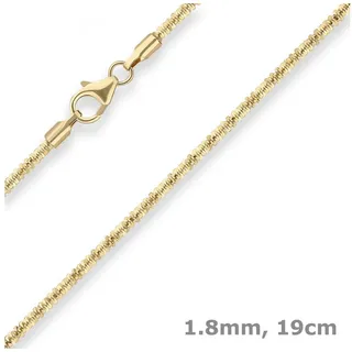 Schmuck Krone Goldarmband 1,8mm Armband Criss-cross-Kette aus 585 Gelbgold 19cm, Gold 585 goldfarben