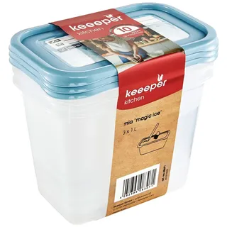 KEEEPER Tiefkühldosenset blau 15,5 x 10,5 x 11,5 cm 3 x 1 l