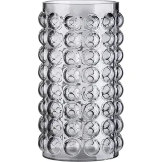 Casablanca by Gilde GILDE Vase Glasvase - Blumenvase Windlicht aus Glas - mit runden Noppen - Moderne Dekoration Geschenk Geburtstagsgeschenk - Farbe: grau Höhe 28 cm