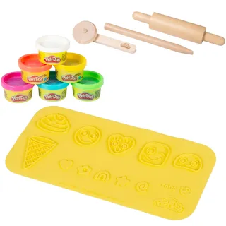 roba Play-Doh Starterset 3D-Kreativmatte FSC-Holzwerkzeuge 6 Knetdosen