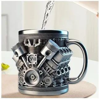 ocastuted V8 Engine 3D Tasse 0,3 l Edelstahl