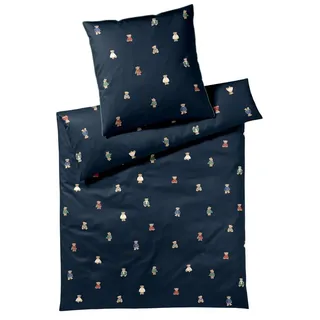 ELEGANTE Teddy Bear Tiere Satin Blau 155 x 220 cm + 80 x 80 cm